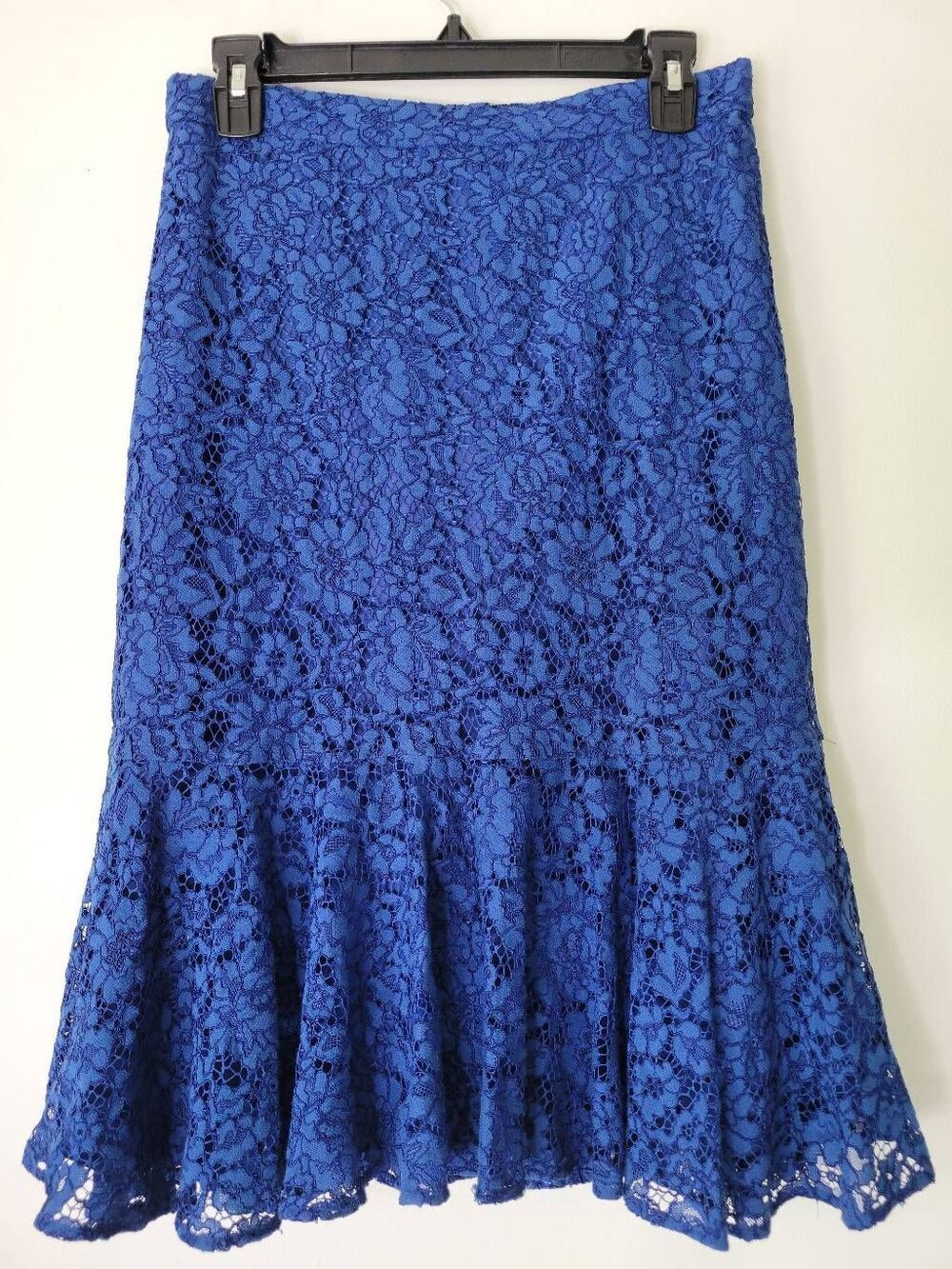 J. Crew Royal Blue Lace Mermaid Midi Skirt Womens 6